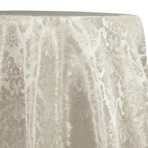 1pc - Damask Poly Table Linen 120"Round - Ivory