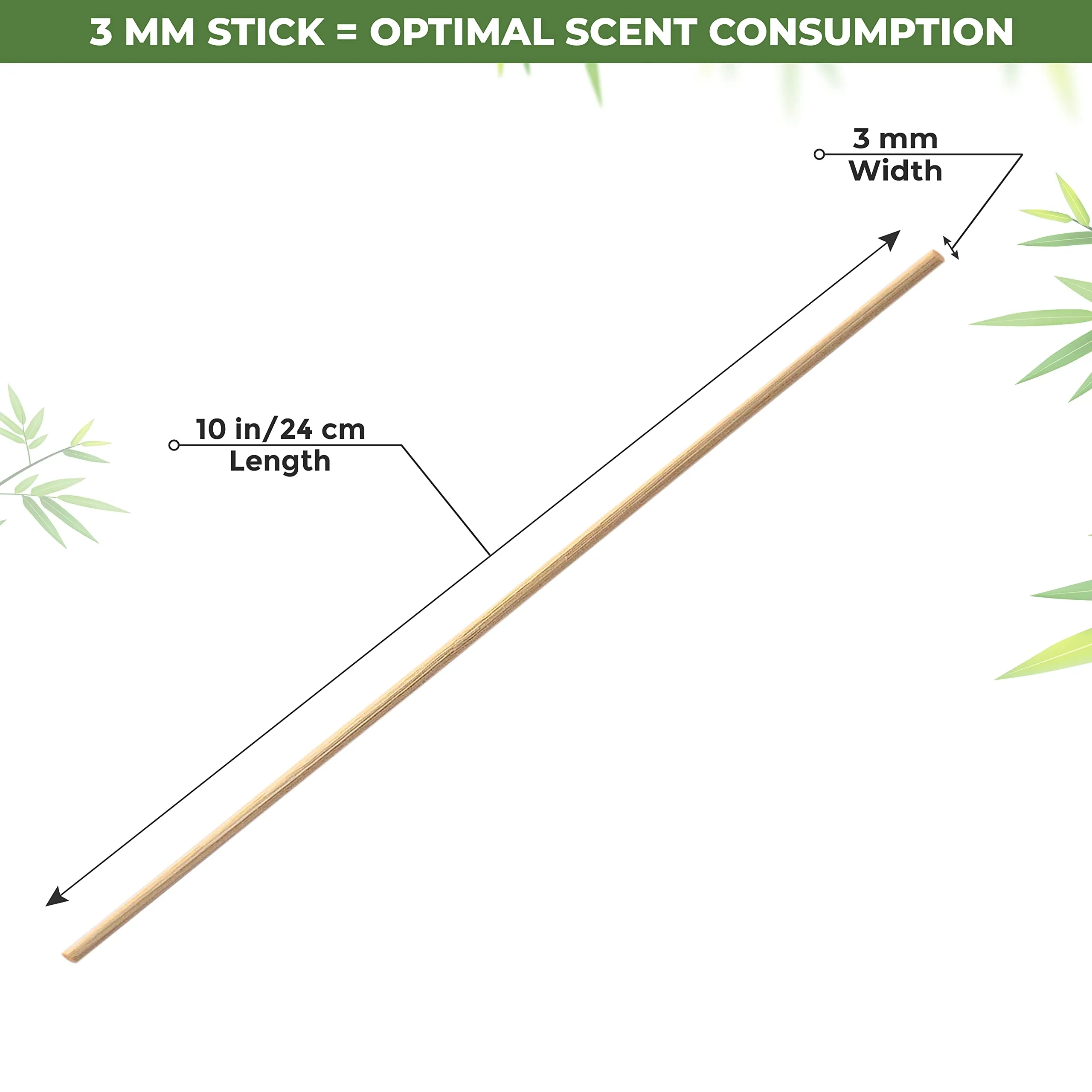 1st Deer Reed Diffuser Sticks - 100 pcs of Natural Rattan Essential Oil Aroma Refill Wood Sticks for Spa, Fragrance, Aromatherapy (24 cm x 3 mm)