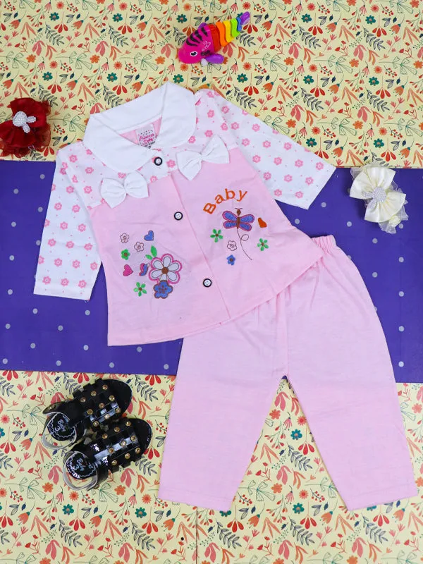 3Mth - 9Mth Butterfly Light Pink Baby Suit For Newborn NBS114