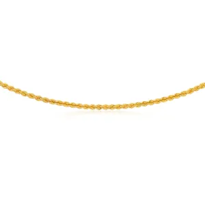 9ct Gold Filled Rope 45cm Chain 80 Gauge