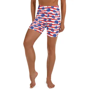 American Football Pattern Yoga Shorts