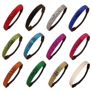 Assorted Glitter Headbands - 12 Pack