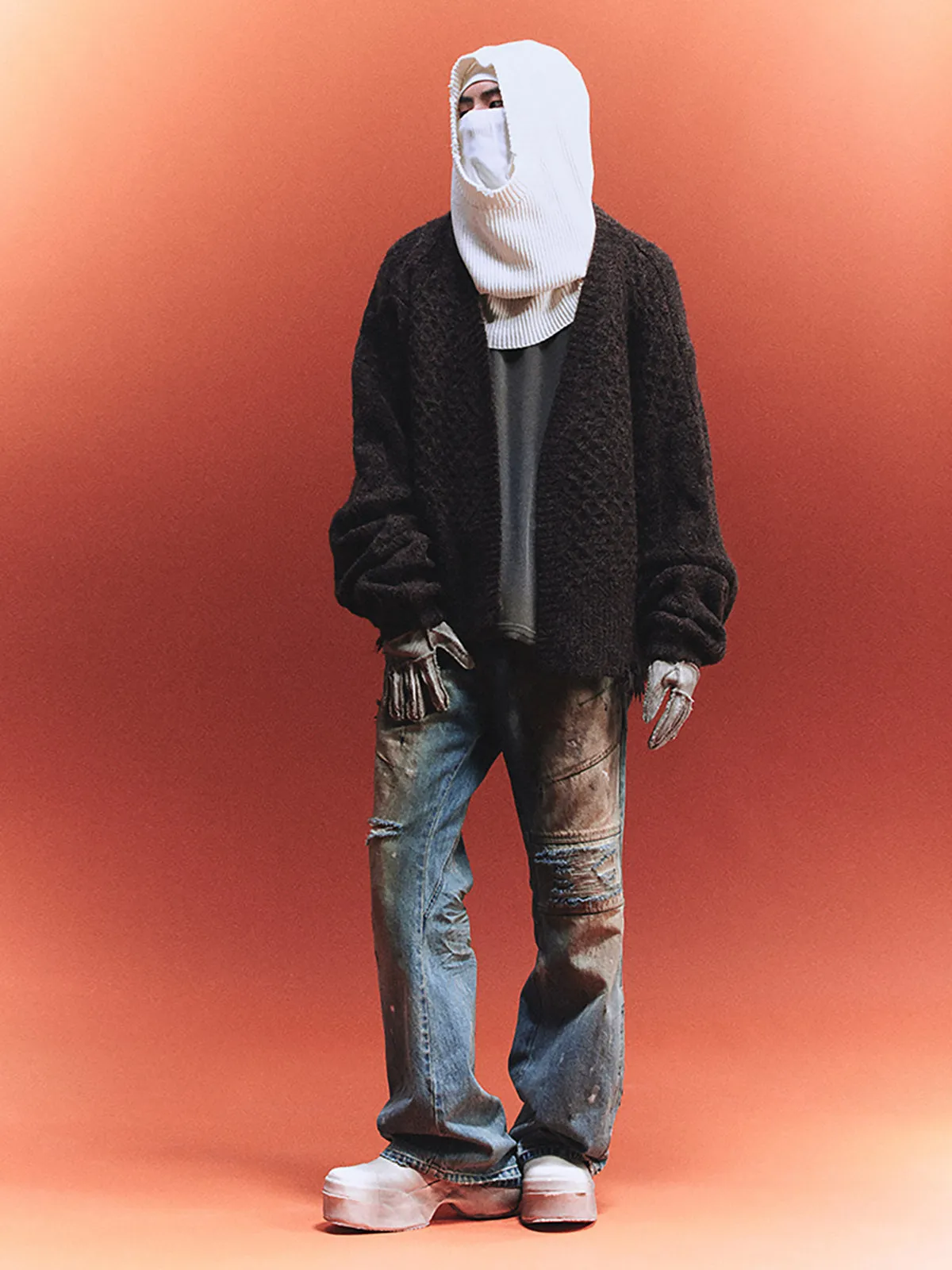 Balaclava Distressed Knitted Mask