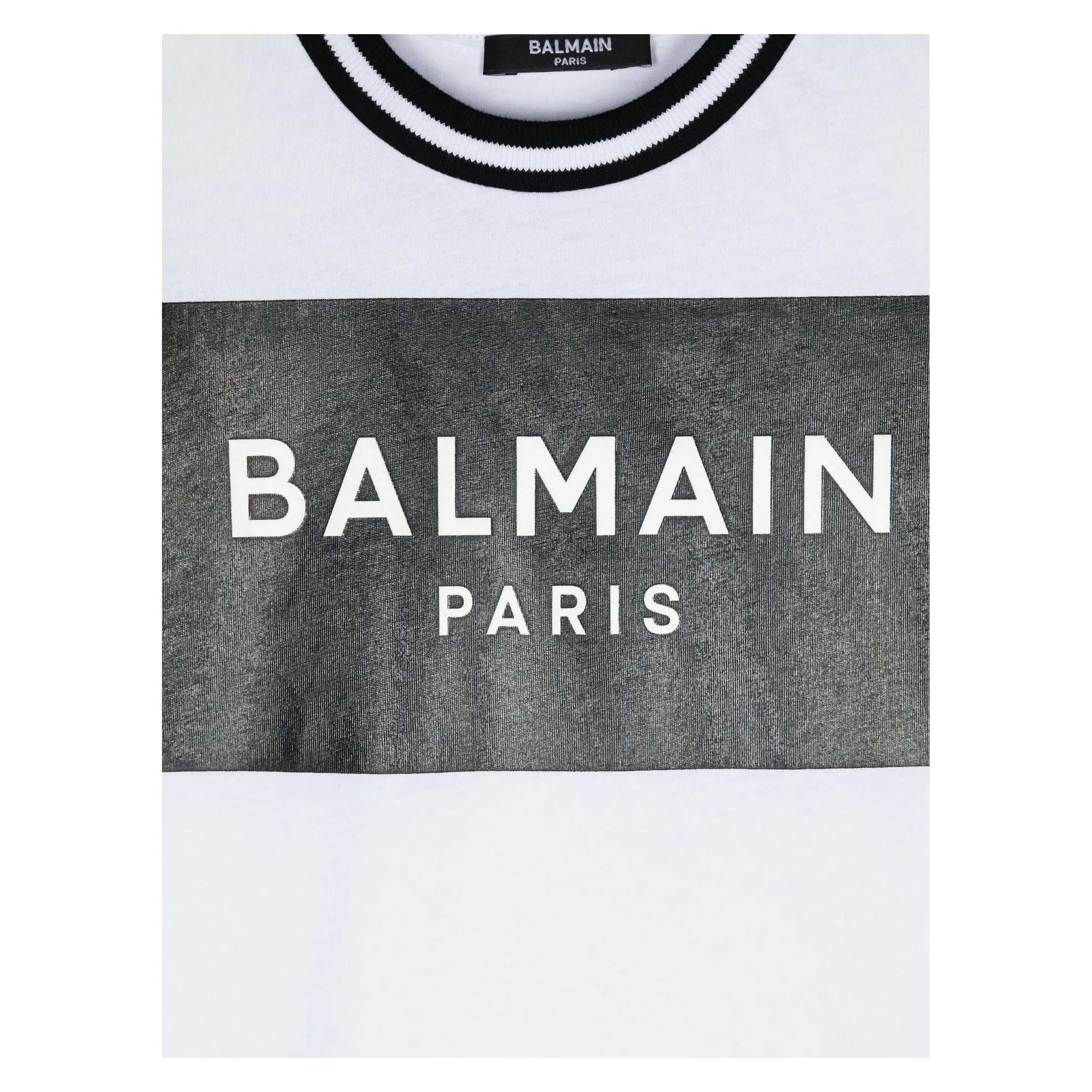 Balmain-Block Logo T-Shirt-BV8Q91-Z0082-100NE-White