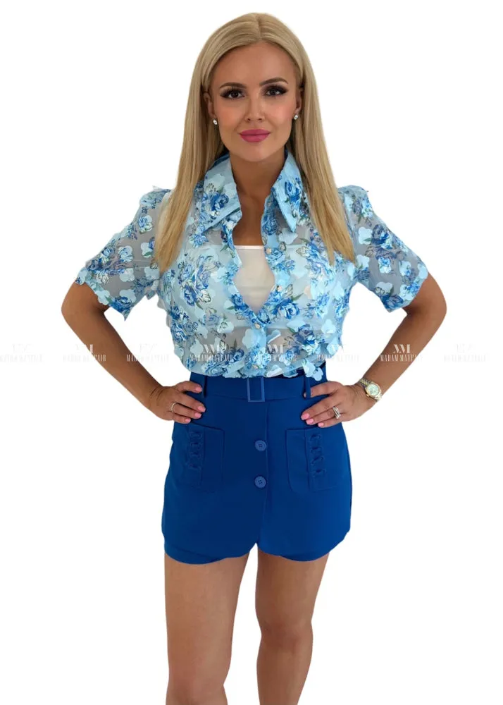 Beatrice Blue Summer Shorts Set