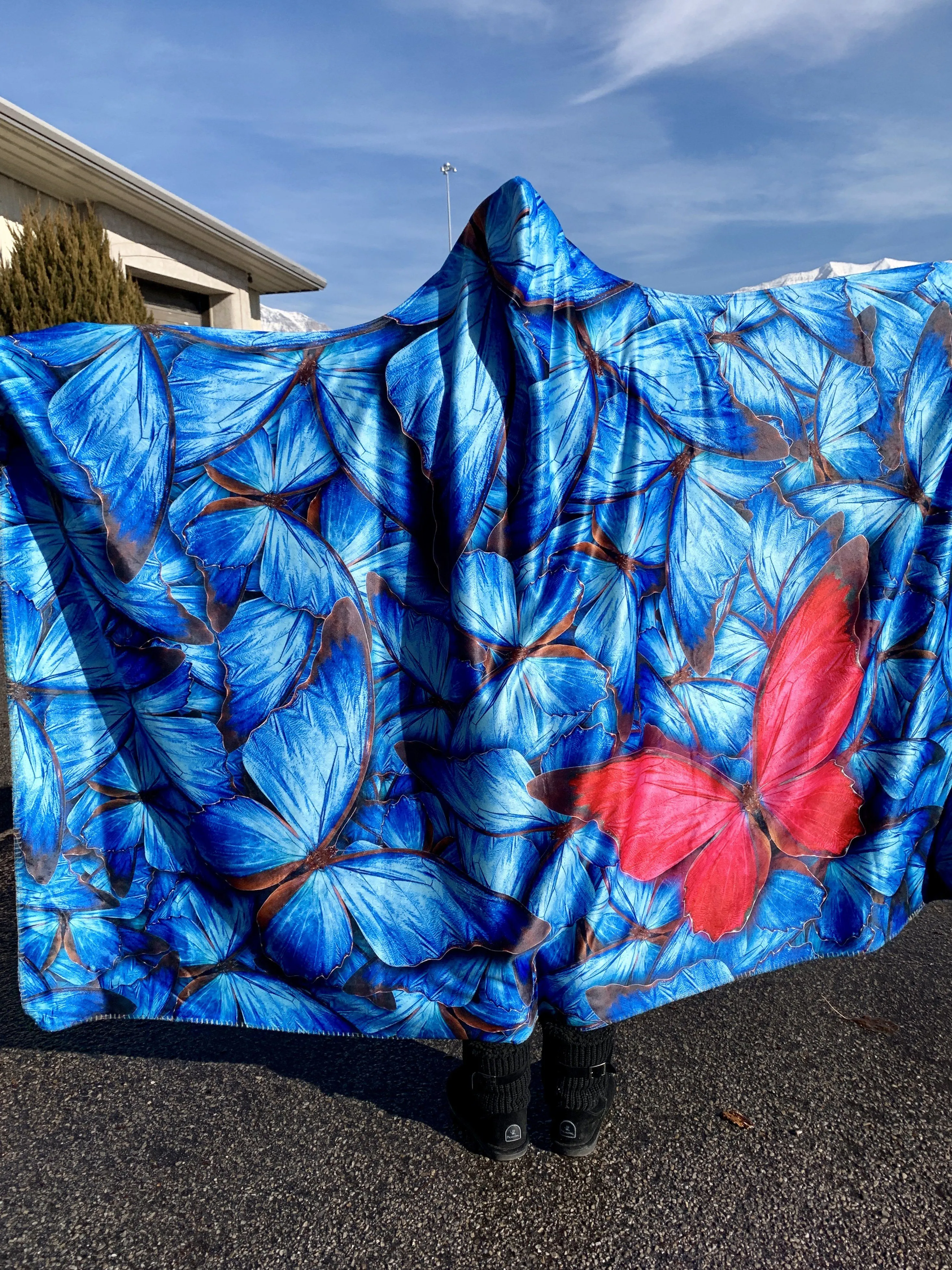 Beautiful Butterfly Hooded Blanket