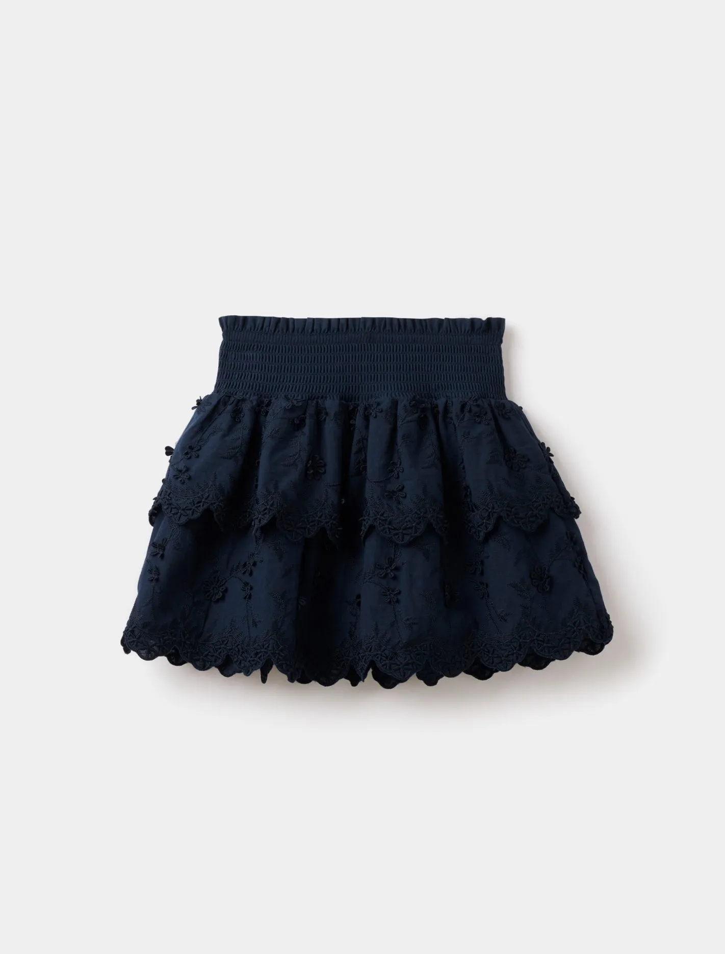 Billie Embroidered Shirred Girls Skirt