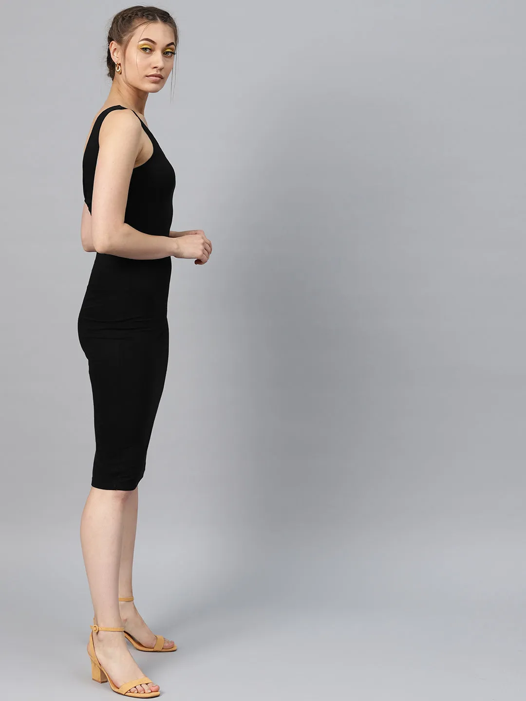 Black Back Knot Cutout Dress