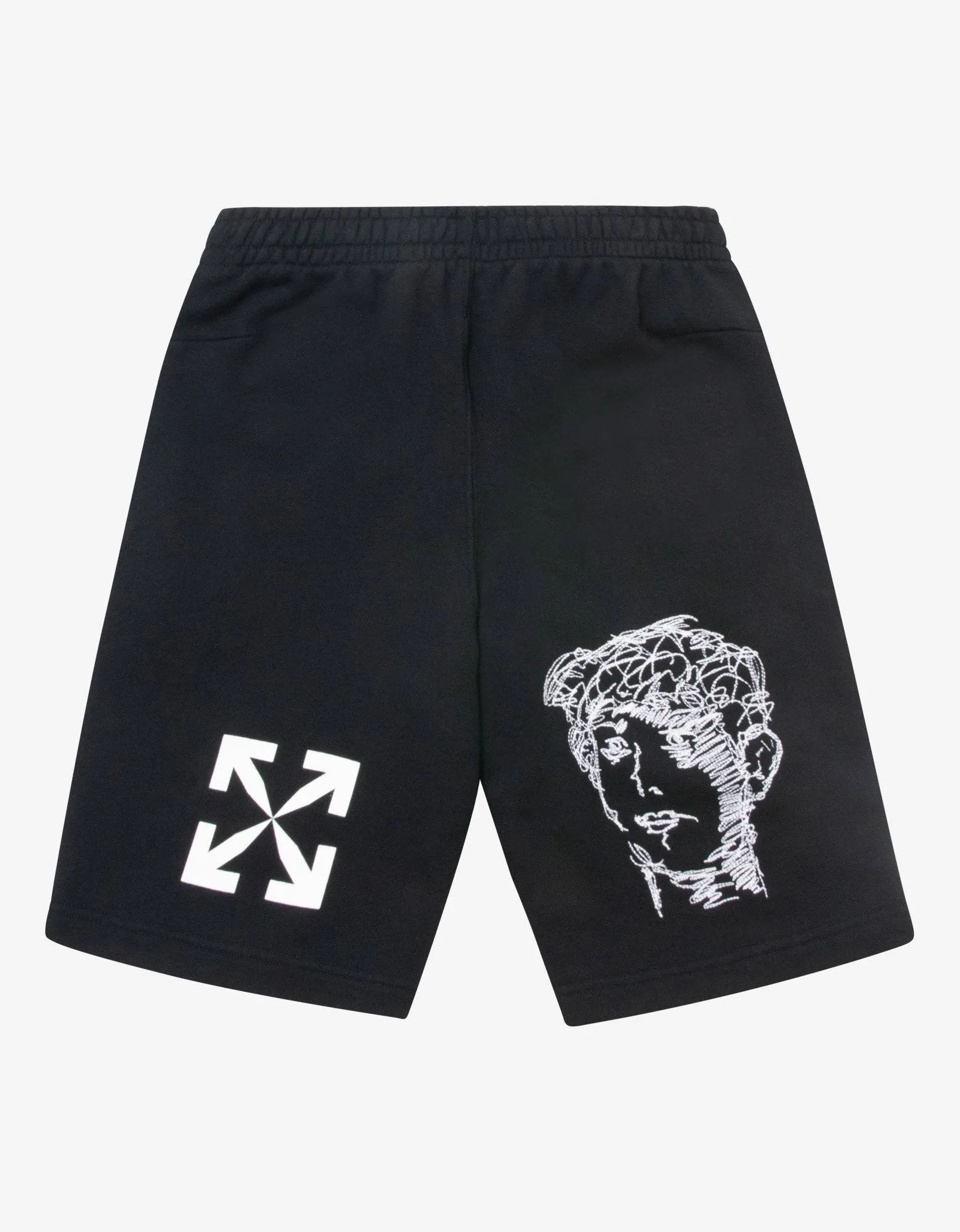 Black Disrupted Font Sweat Shorts -