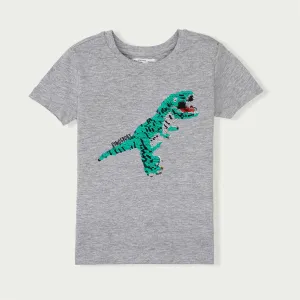 C1455 FO-BU Sequance Dino Story Grey T-Shirt