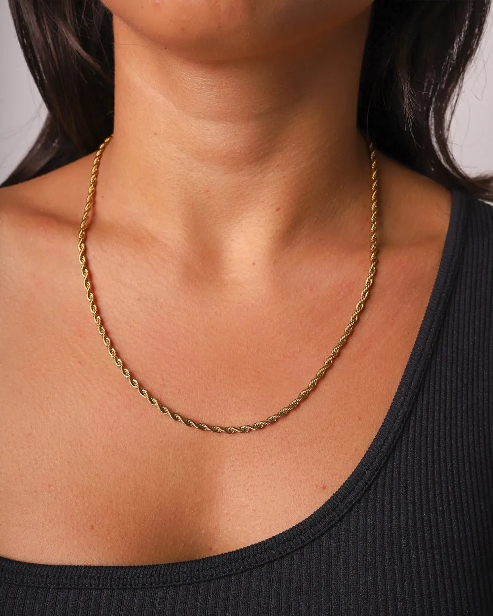 CLEAN ROPE CHAIN. - 3MM 18K GOLD