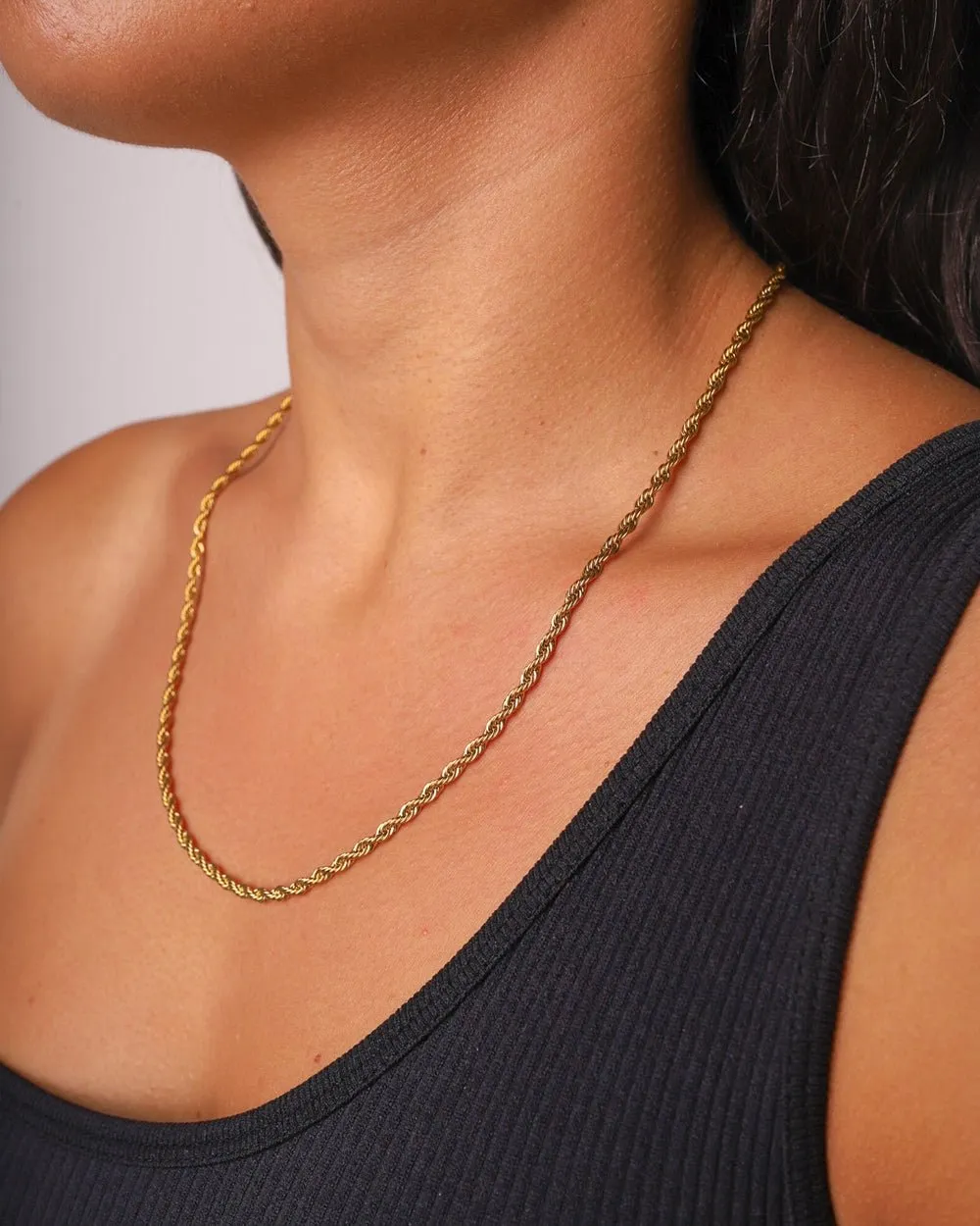 CLEAN ROPE CHAIN. - 3MM 18K GOLD