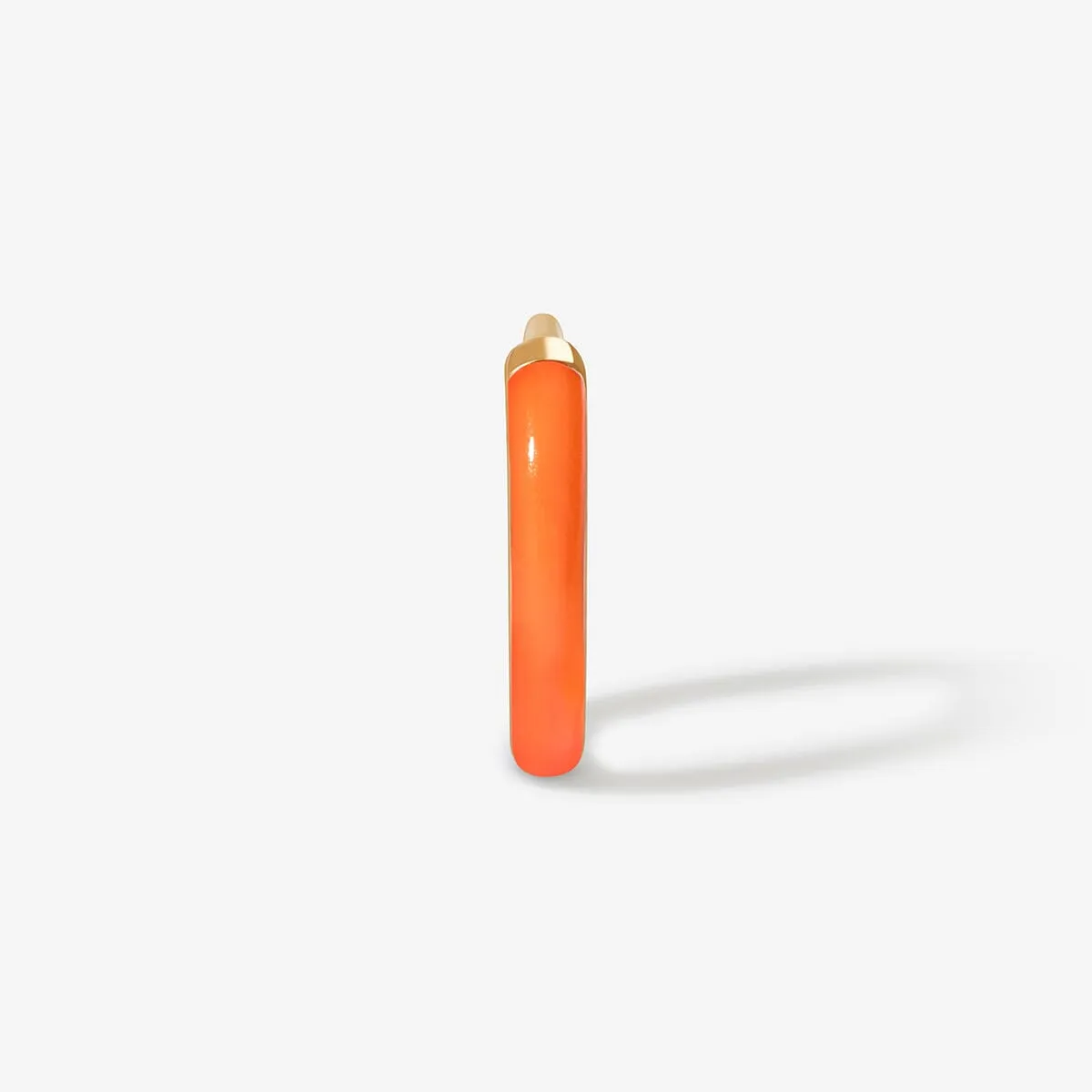 Easley neon orange enamel mini huggie