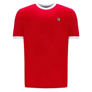 Fila Vintage Marconi Ringer T Shirt - Chinese Red / White