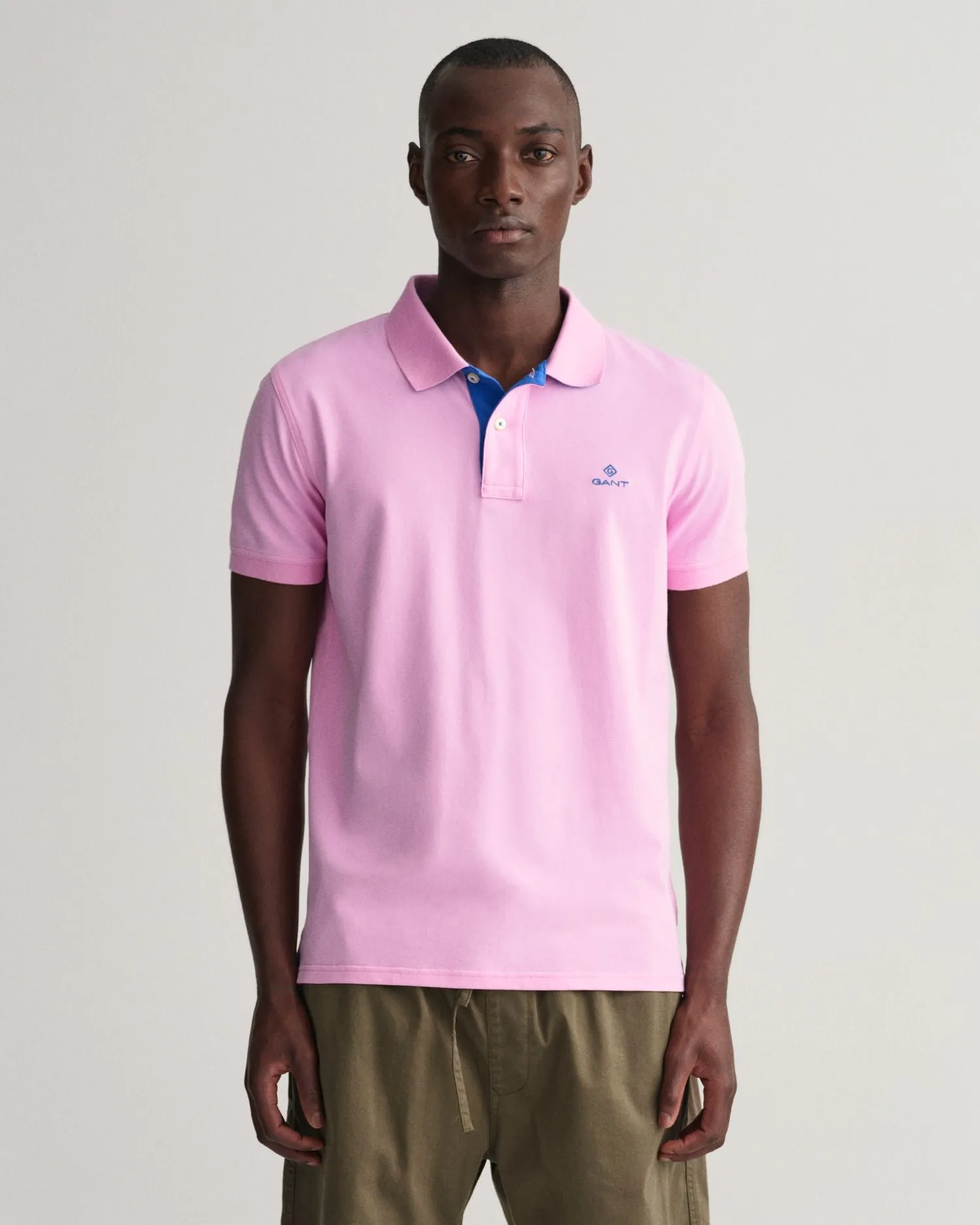 GANT - Contrast Collar Pique Polo - Bright Pink