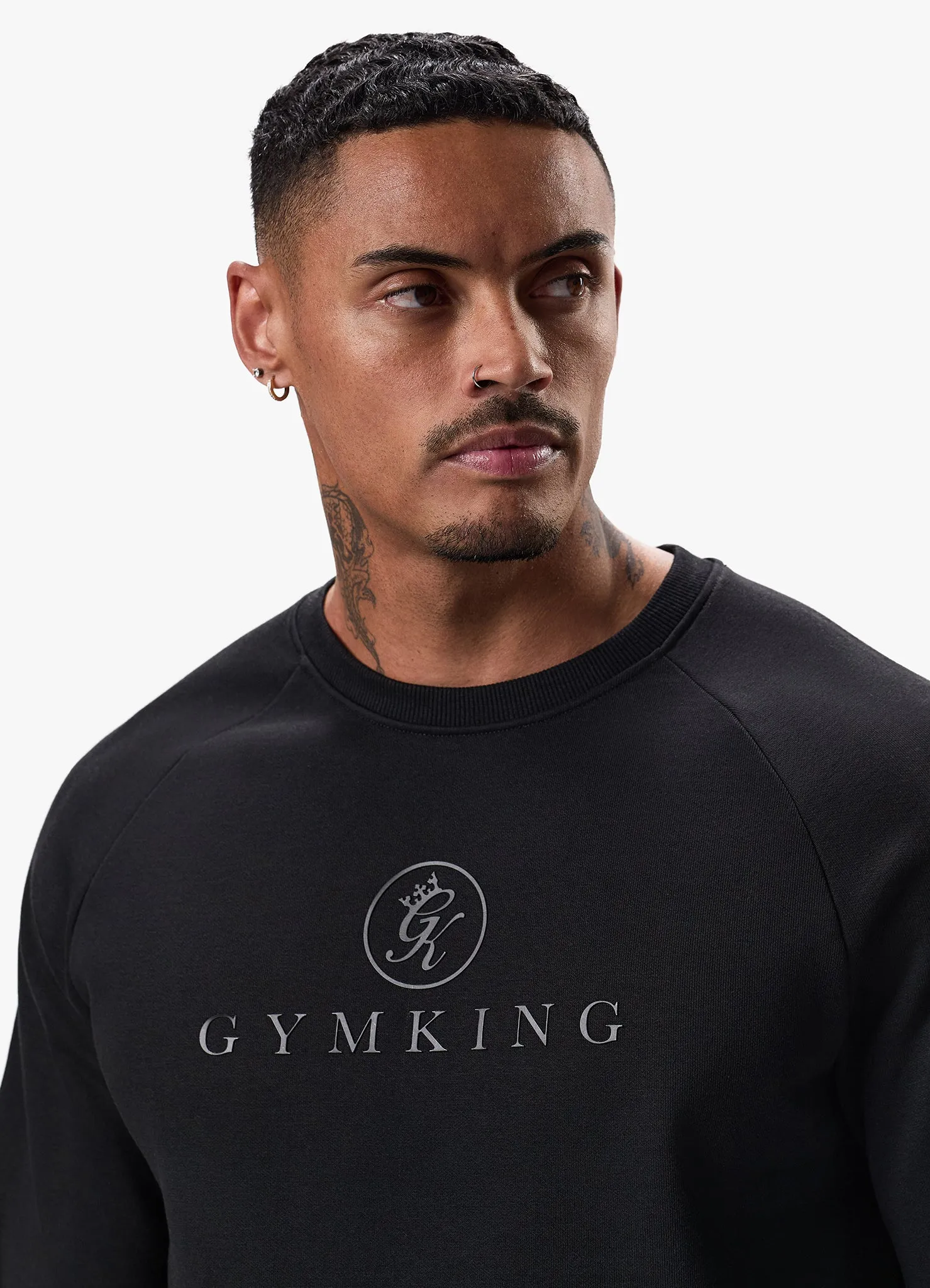 Gym King Pro Logo Crew - Black/Black