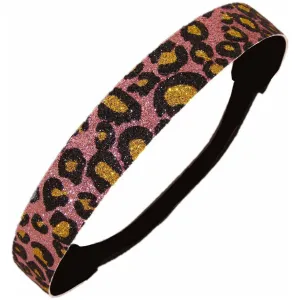 Light Pink Cheetah Glitter Headband