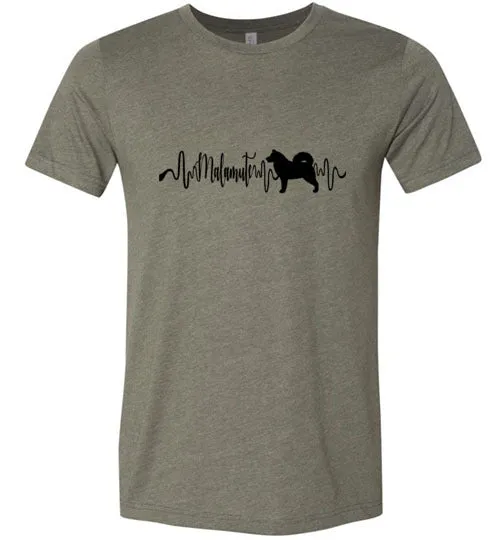 Malamute Heartbeat Unisex Short Sleeve Shirt Black