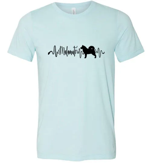 Malamute Heartbeat Unisex Short Sleeve Shirt Black