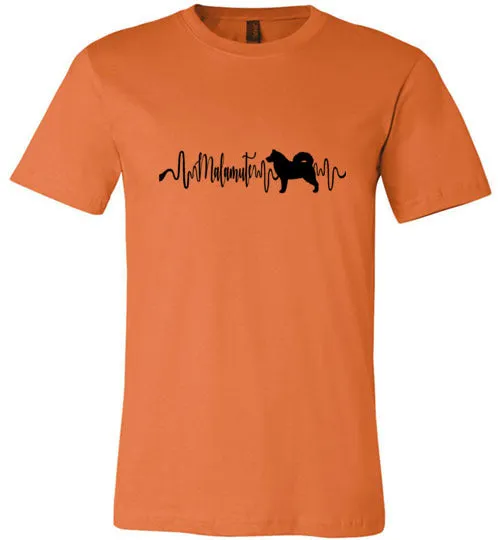 Malamute Heartbeat Unisex Short Sleeve Shirt Black