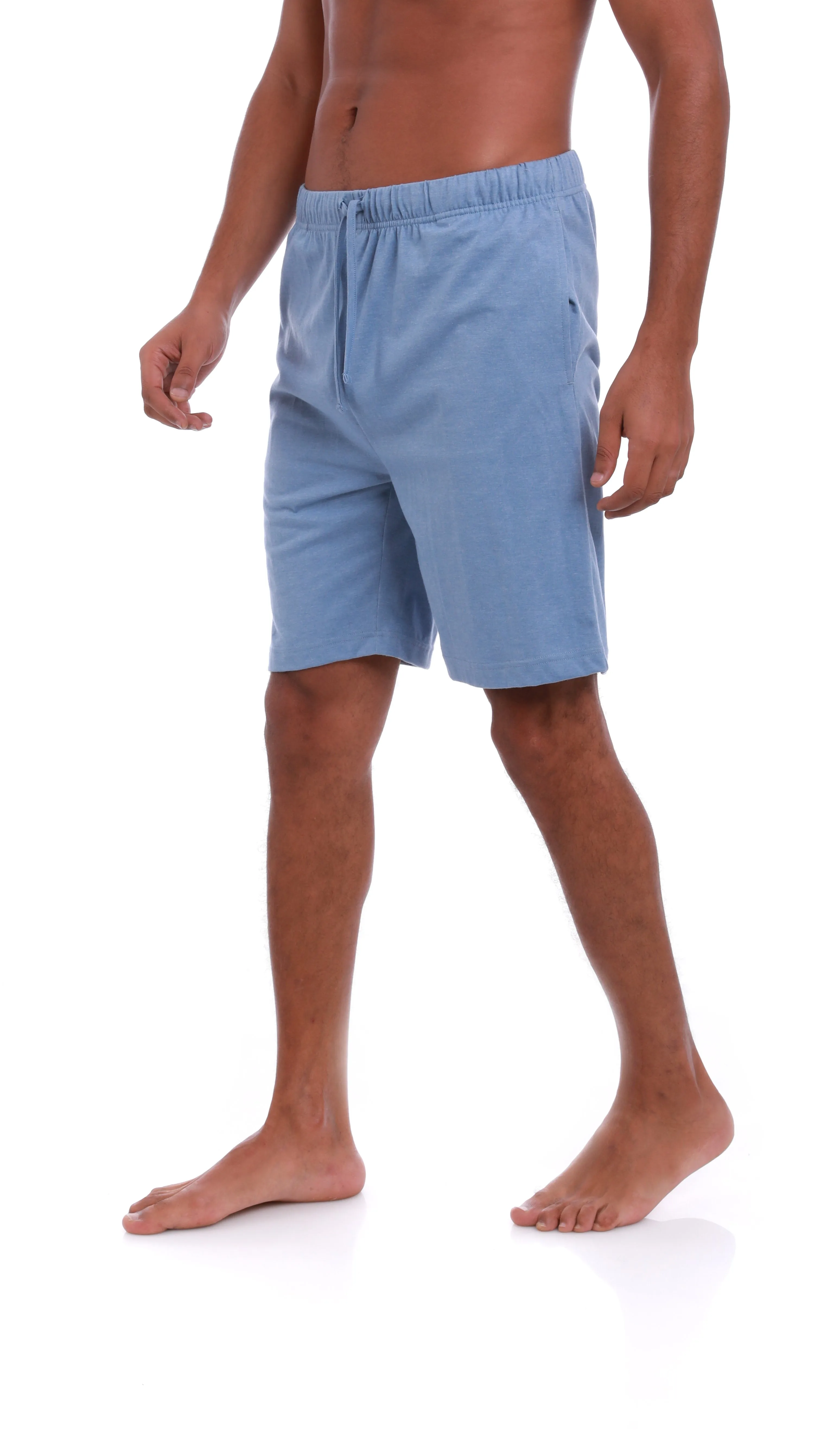 MEN’S BLACK/BLUE KNIT LOUNGE SHORTS - 2 PK