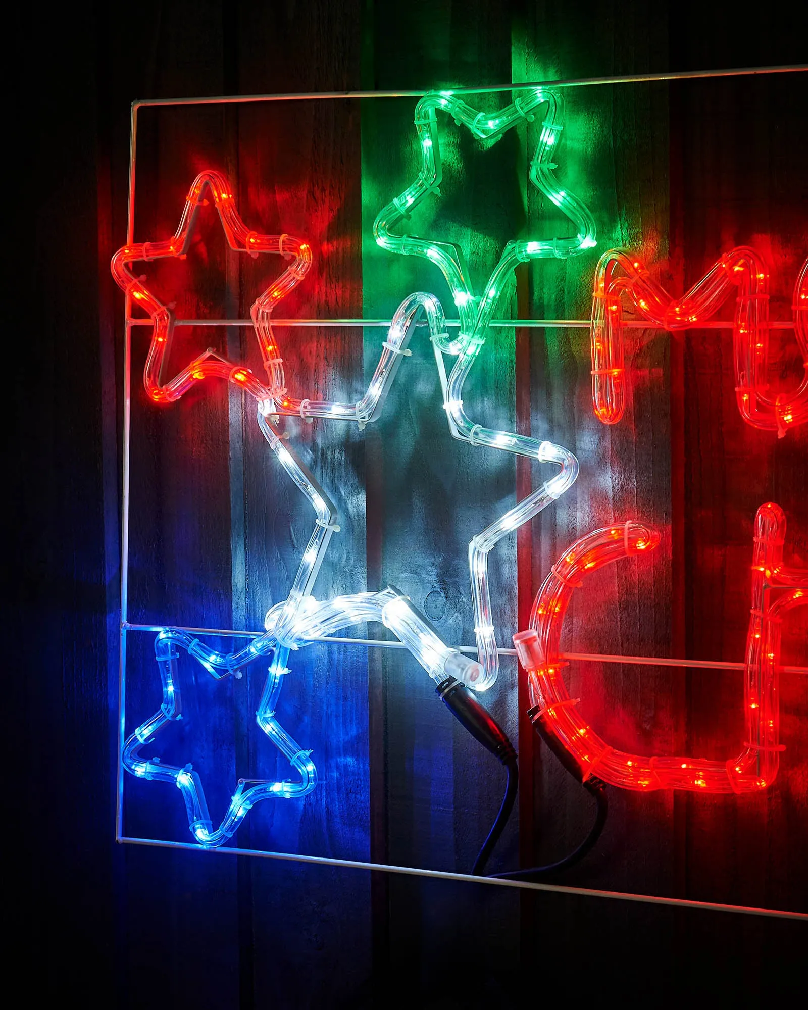 Merry Christmas Rope Light Silhouette, 125 cm