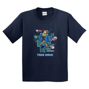 Minecraft Underwater: Personalized Kids T-Shirt