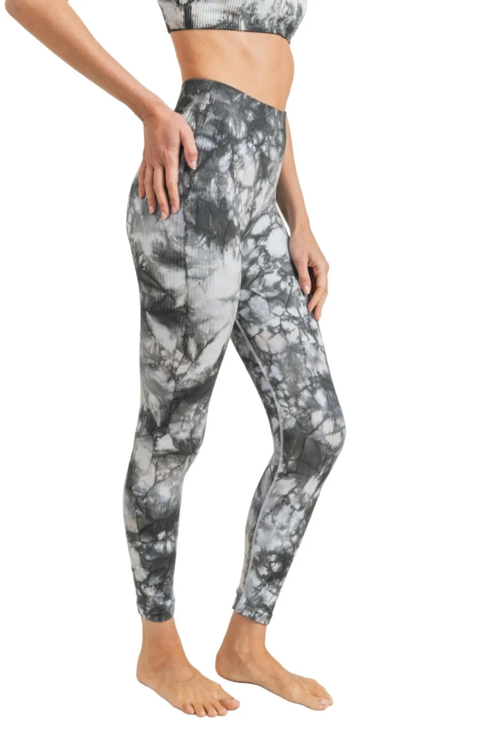 Mono B Glass Tie Dye Seamless Ribbed Legging APH3002