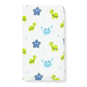 Ocean Star Fish- 100% Organic  Bamboo Cotton Muslin Swaddle -Towel