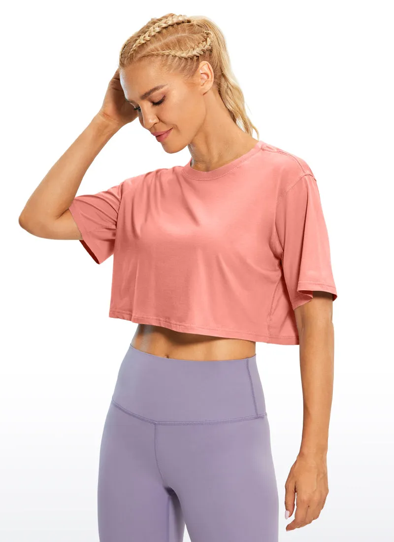 Pima Cotton Short Sleeves Cropped