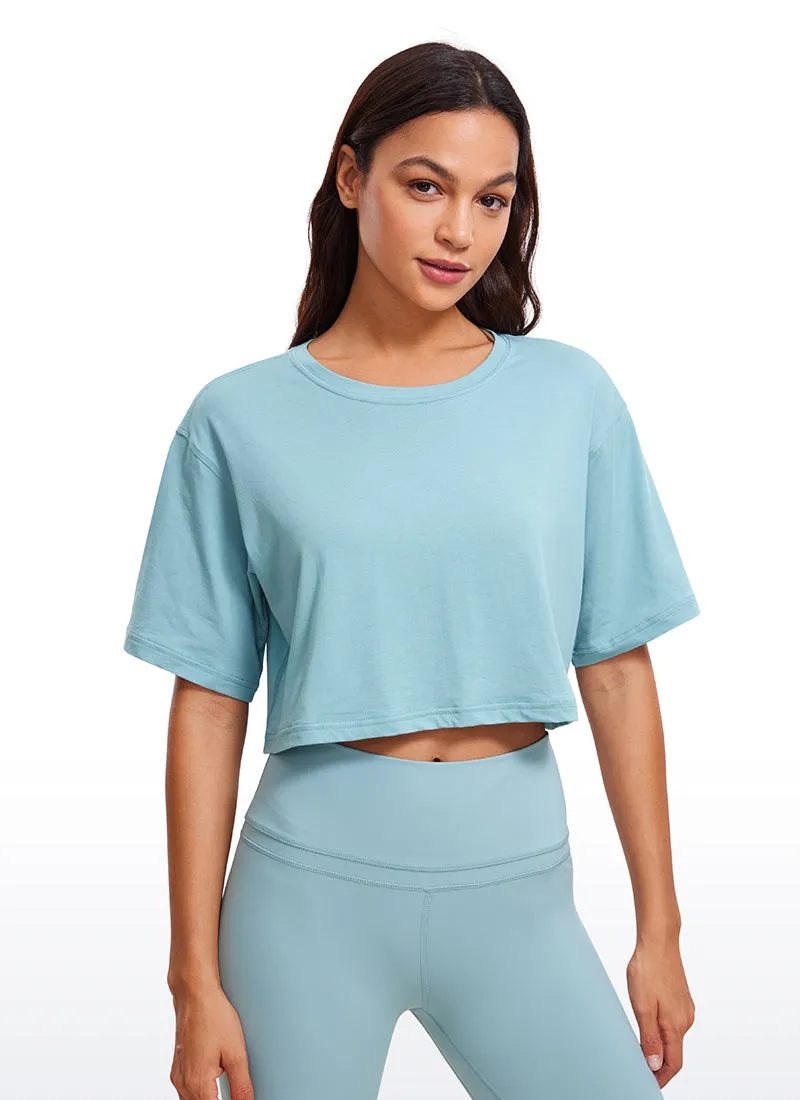 Pima Cotton Short Sleeves Cropped