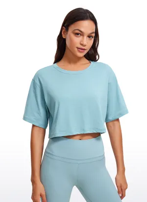 Pima Cotton Short Sleeves Cropped