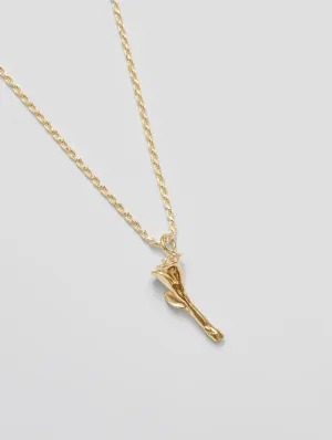 Rose Charm Necklace in Gold (Sample)