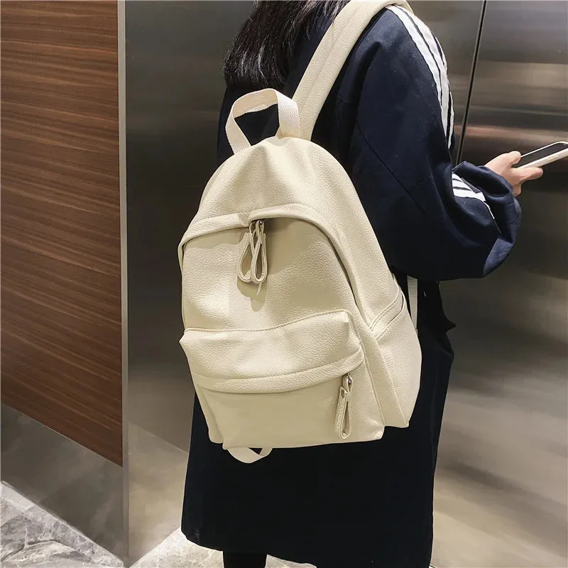 Sohiwoo Fashion Backpack High Quality PU Leather Women's Backpack For Teenage Girls School Shoulder Bag Bagpack Mochila backpack