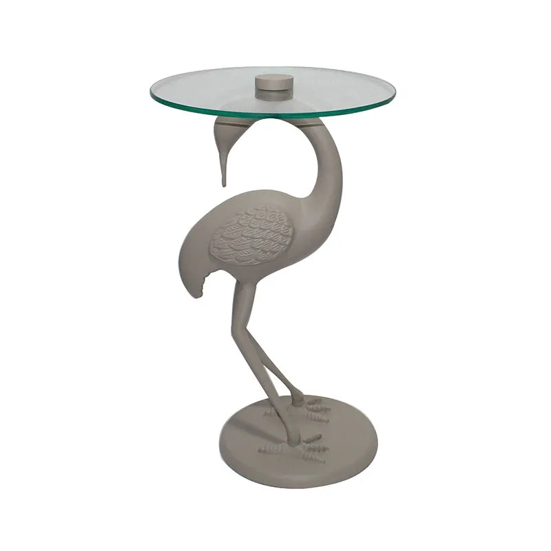 Textured Crane Bird Side Table Interior Decorative Showpiece