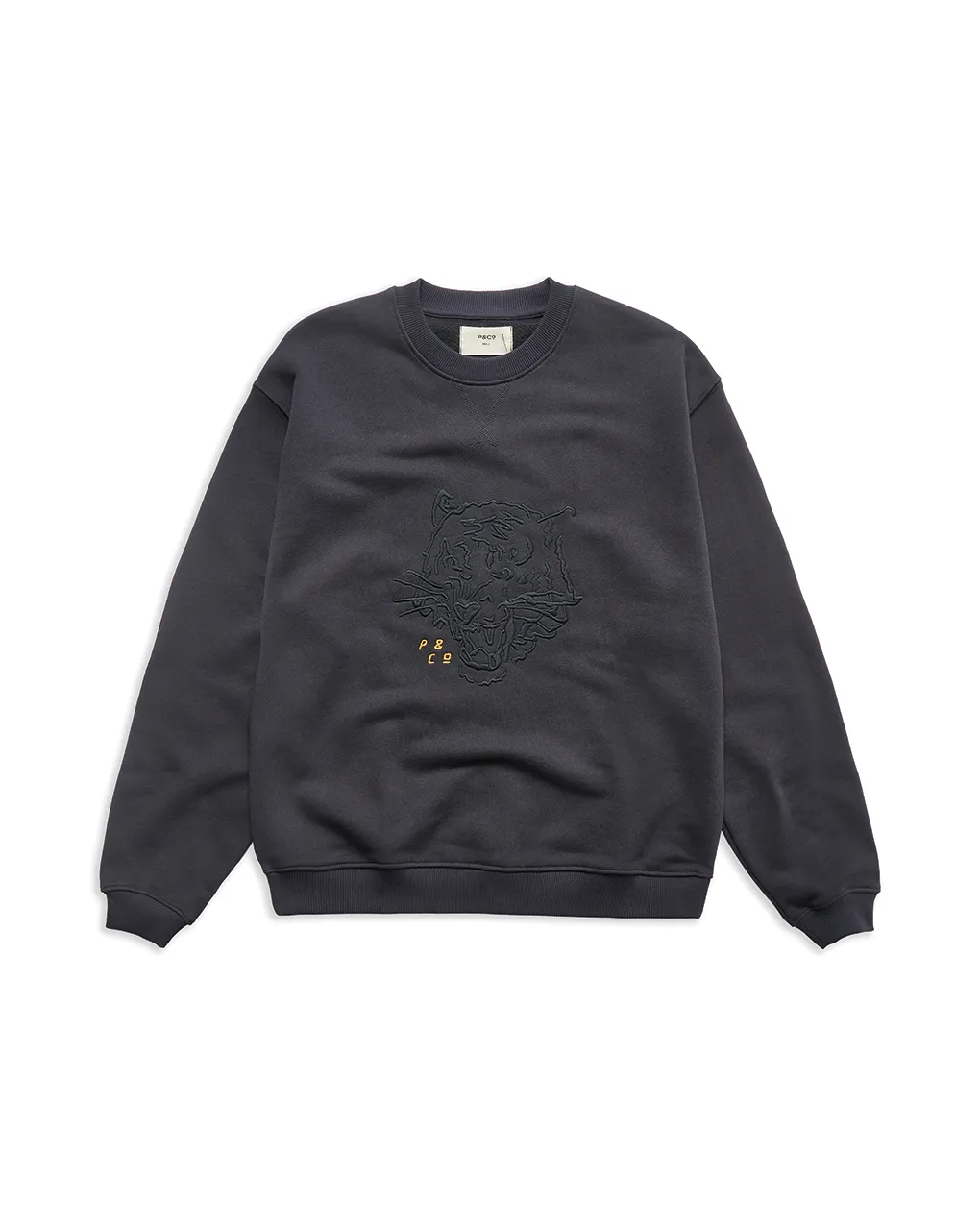 Tiger Embroidered Sweatshirt - Washed Black